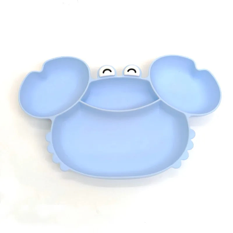 Children's silicone compartmentalized dinner plate