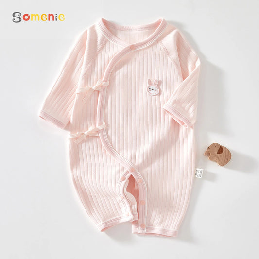 Boys Girls Newborn Jumpsuit Baby Cotton One-Piece Romper Infant  Long Sleeve Boneless Pajamas Four Seasons 0-6M