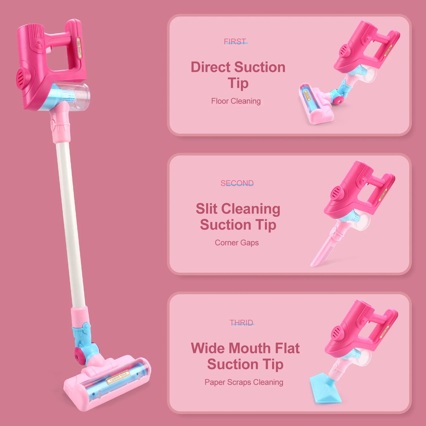 Electric Mini Vacuum Cleaner Simulation Housework Dust Catcher with Light and Music