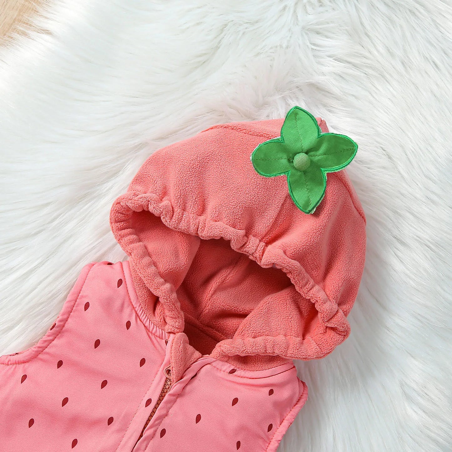 Romper Set Strawberry Shaped Stage Performance Zip-up Hooded
