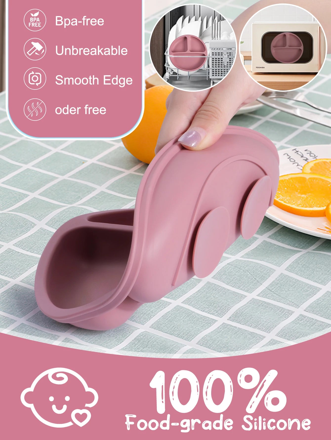 3PCS Silicone Baby Feeding Set