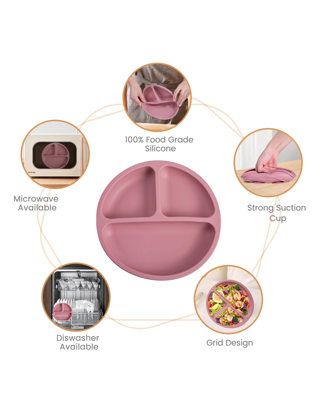 3PCS Silicone Baby Feeding Set