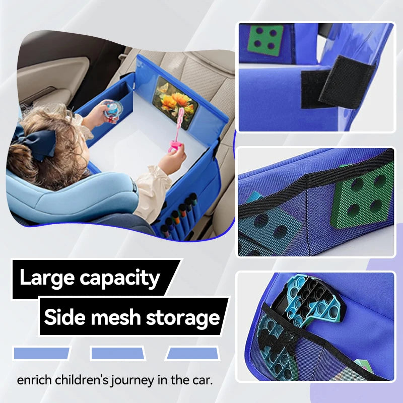 Kids Travel Seat Tray for Car Storage Table Drawing Board Safety