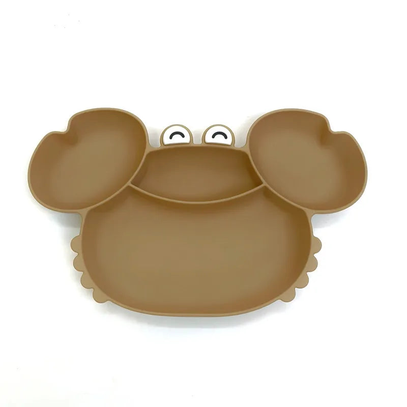 Children's silicone compartmentalized dinner plate