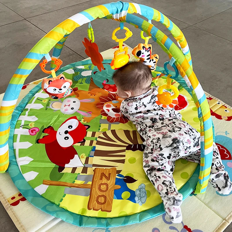 Play Gym Play Mat Tummy Time Fitness Frame Activity Rack with 5 Detachable Toys