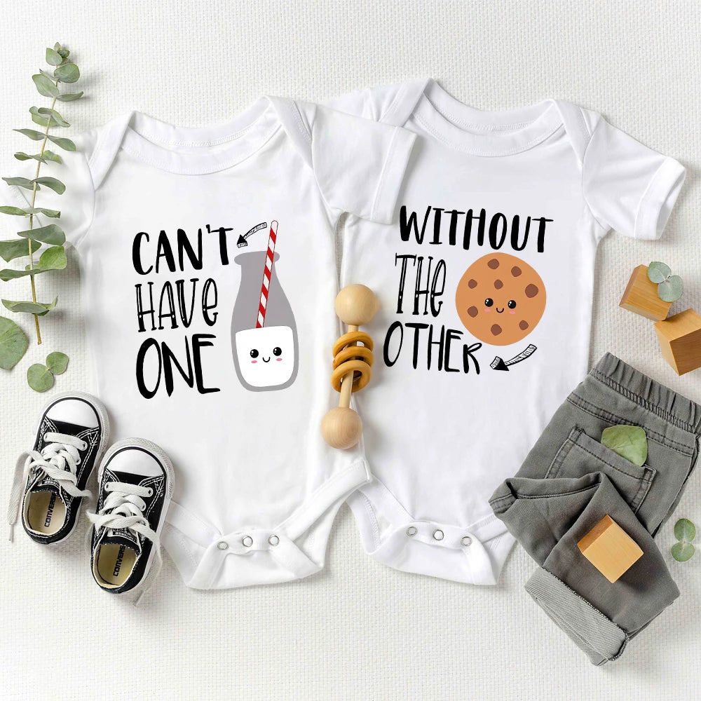 Can't Have One Without The Other Twin Baby Boys Clothes Bodysuits