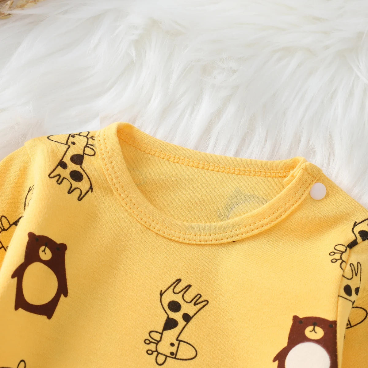hibobi 100% Cotton Newborn Jumpsuit Comfortable Cute Animal Patterns Round Neck Baby Crawling Suit 0-18m Toddler Onesie