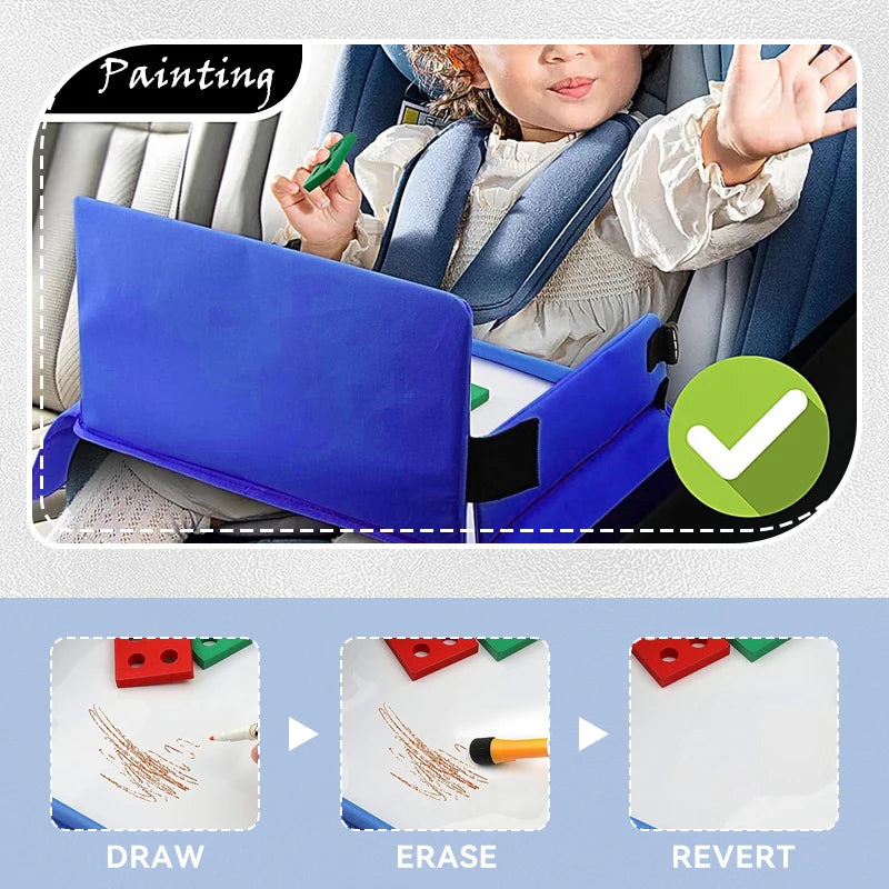 Kids Travel Seat Tray for Car Storage Table Drawing Board Safety