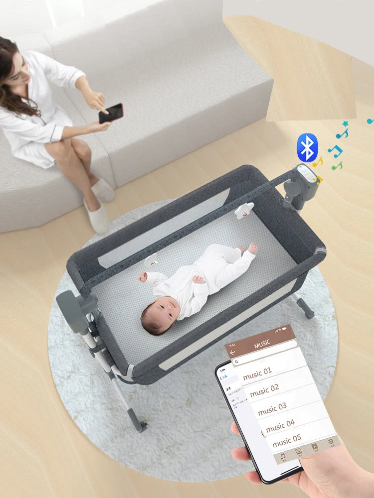 Baby Crib Bed  Electric with Music Movable and Portable
