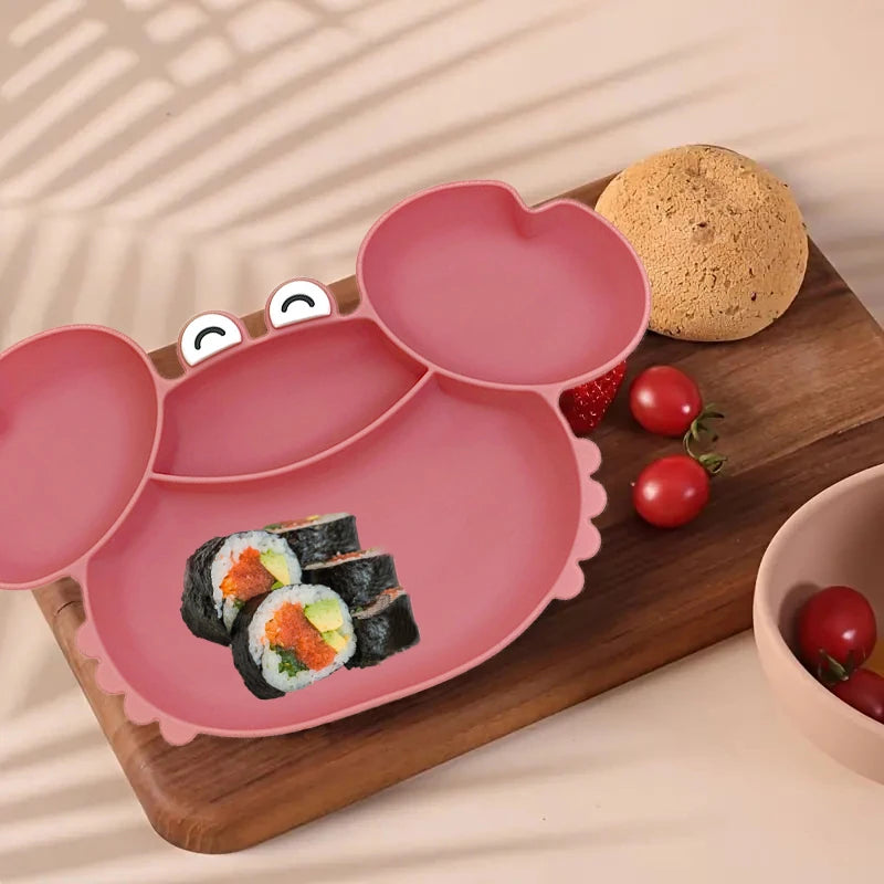 Children's silicone compartmentalized dinner plate