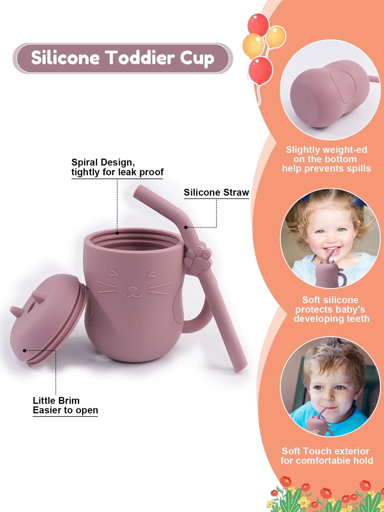 150ML Silicone Baby Feeding Straw Cup
