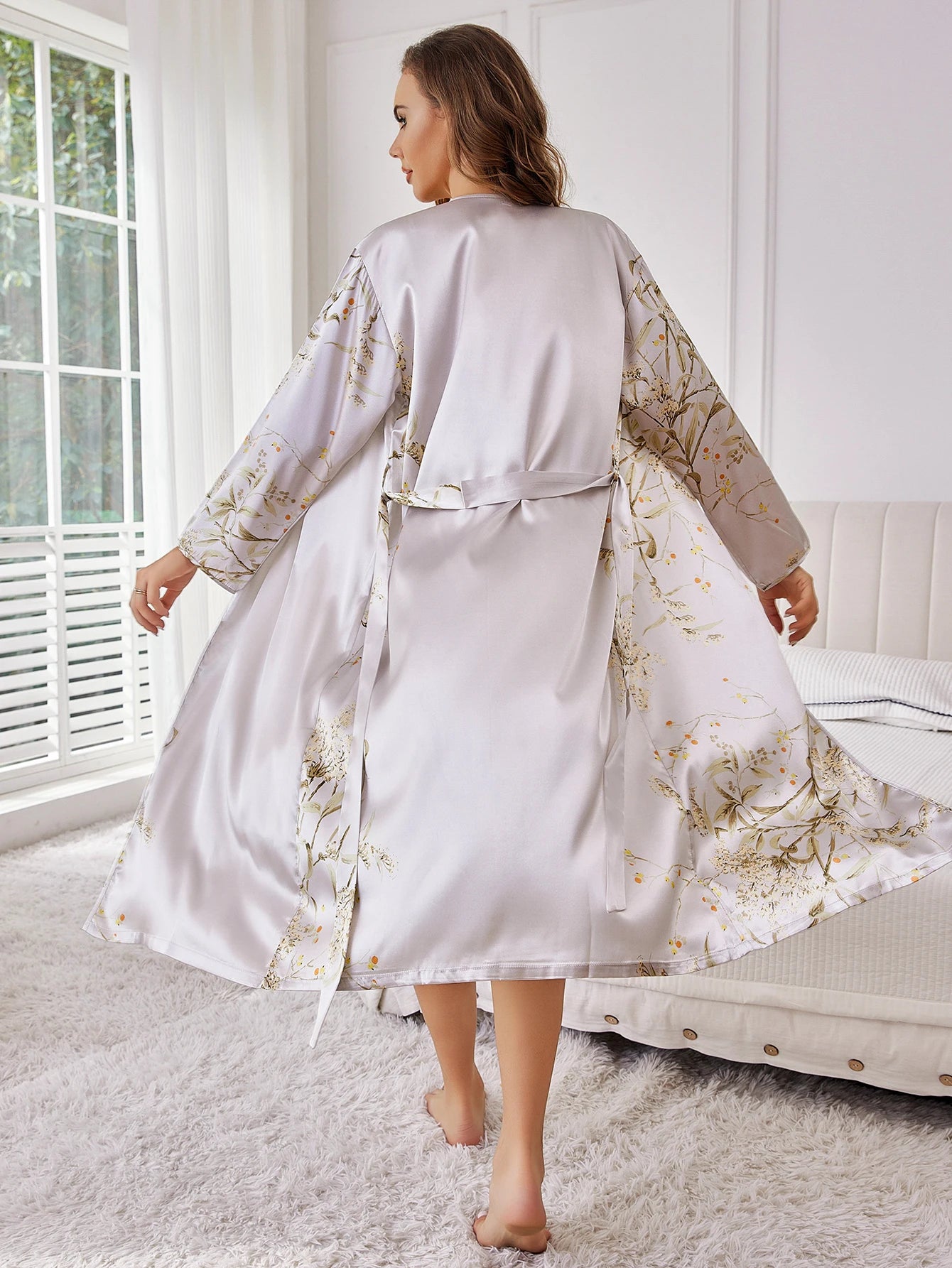 Elegant Robe Floral Print