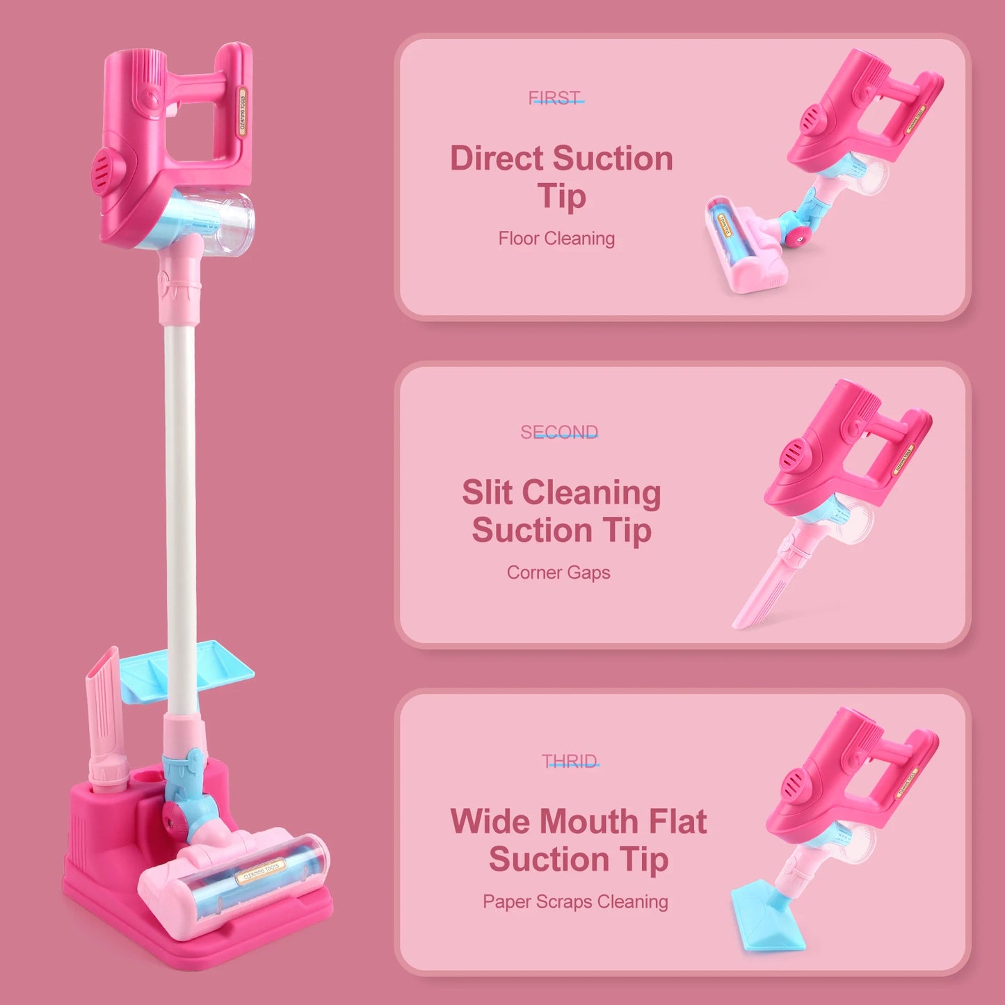 Electric Mini Vacuum Cleaner Simulation Housework Dust Catcher with Light and Music