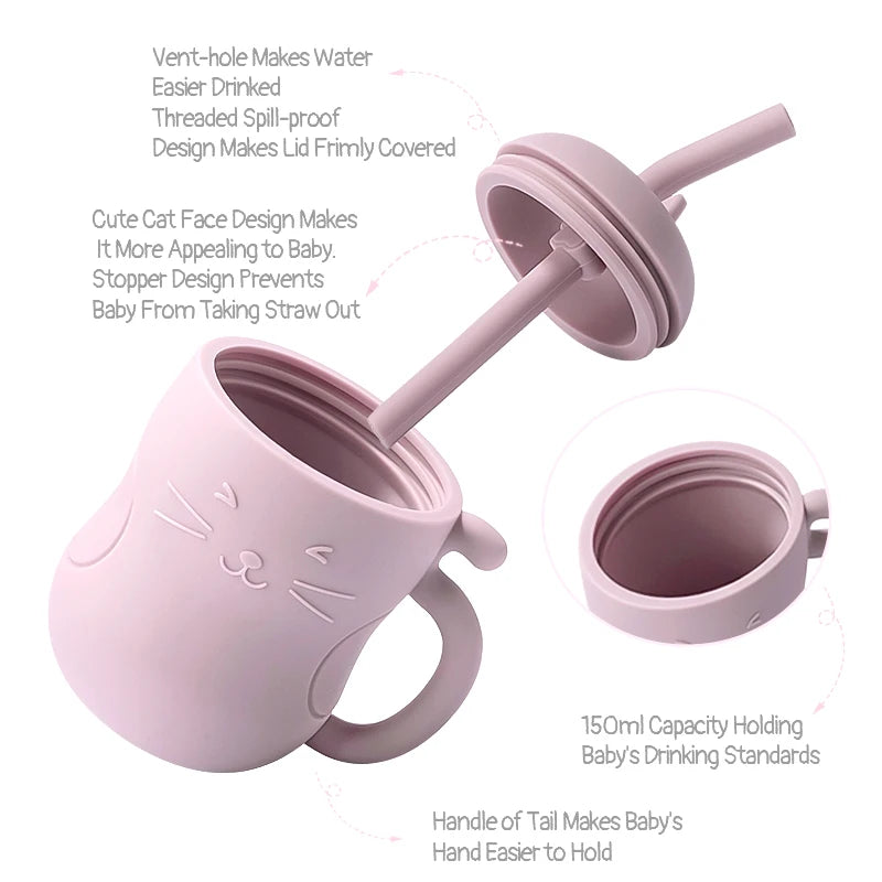 150ML Silicone Baby Feeding Straw Cup