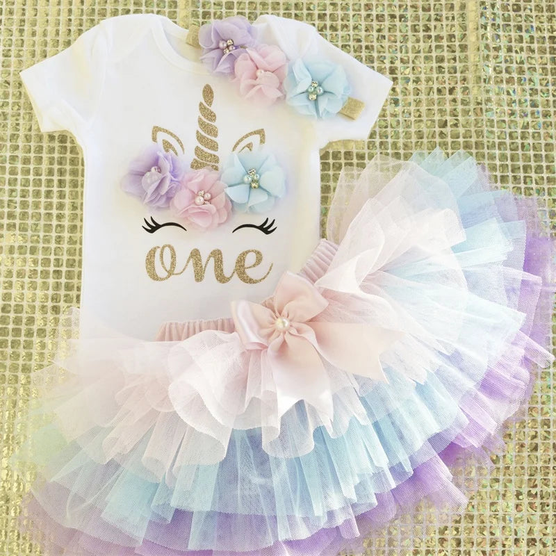 Girls 1st Birthday Party Christening Outfits Princess Costume