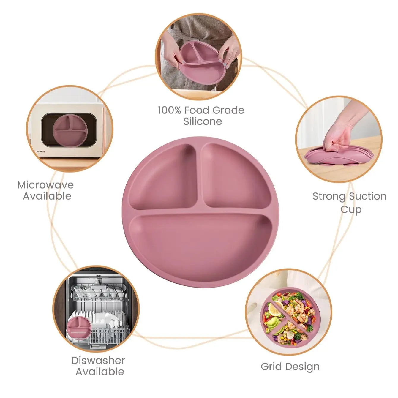 3PCS Silicone Baby Feeding Set