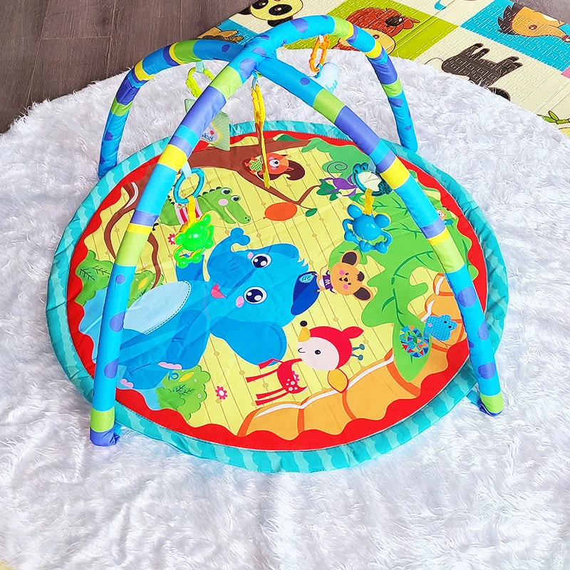 Play Gym Play Mat Tummy Time Fitness Frame Activity Rack with 5 Detachable Toys