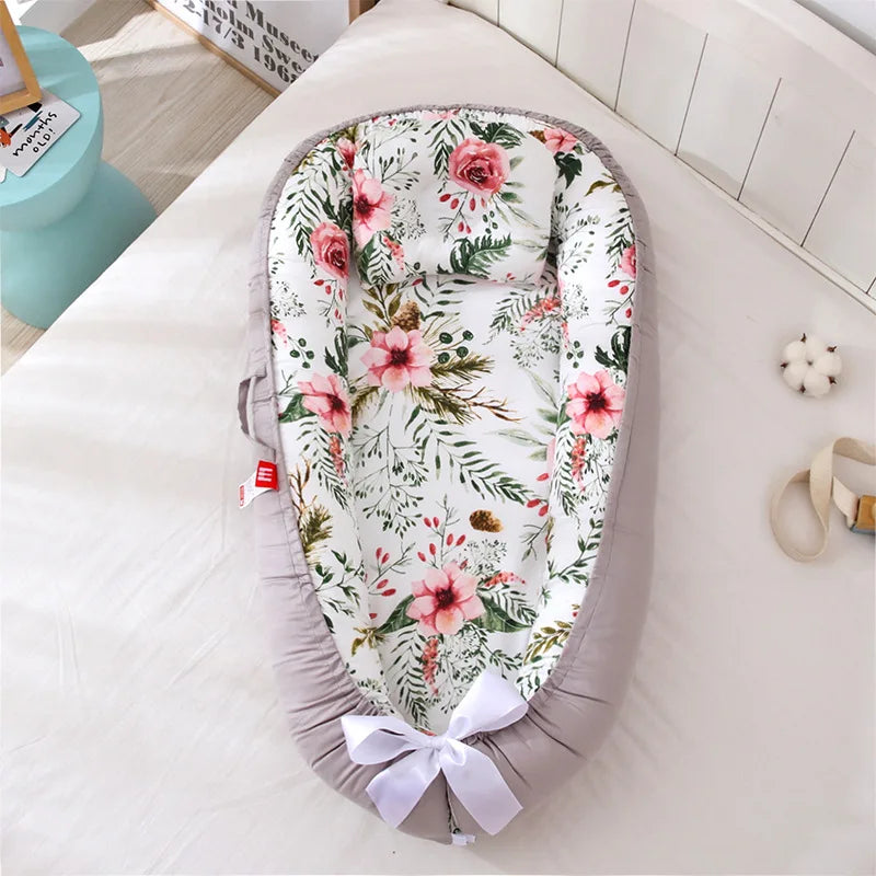 Baby Nest for Sleeping Newborn Baby Lounger Cotton Breathable Adjustable