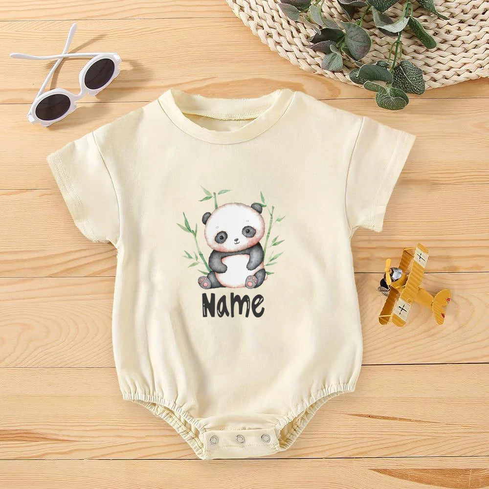Personalised Rainbow with Name Bubble Romper Infant Jungle Birthday Party Clothes Baby Oversized Bodysuit Cute Wild One Jumpsuit