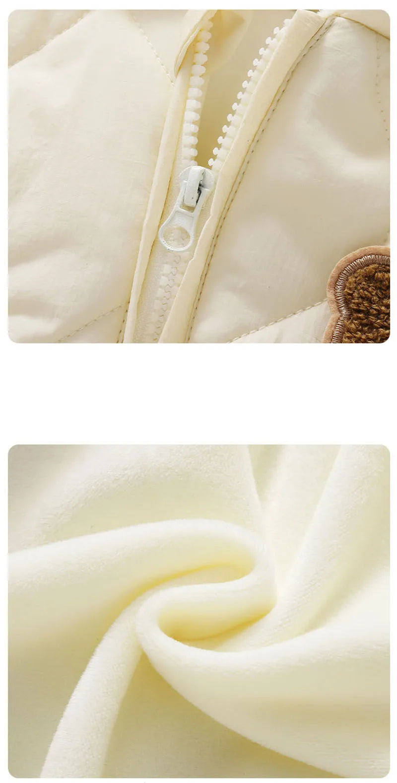 ﻿ Winter Baby Outwear Clothing Fur Lining Warm Toddler Girl's Boy's Rompers Cartoon Bear Infant Jumpsuit