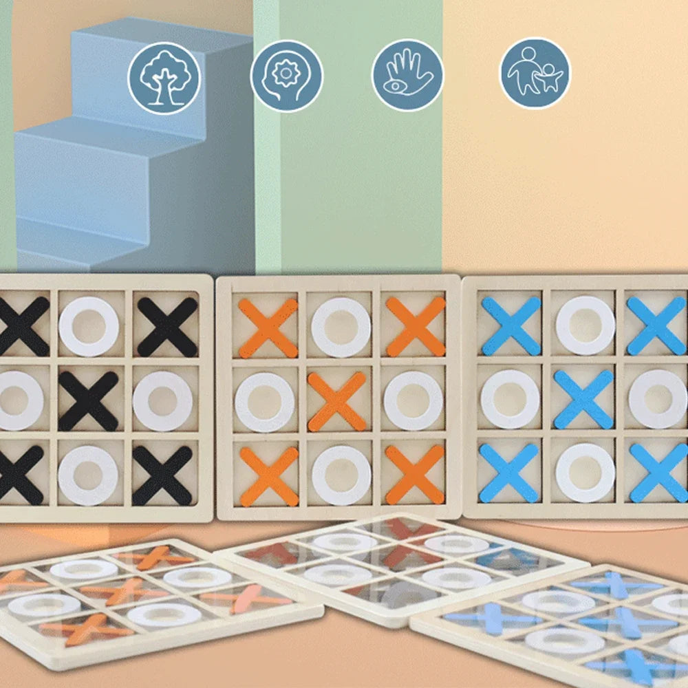 Wooden XO Tic Tac Toe Game Mini