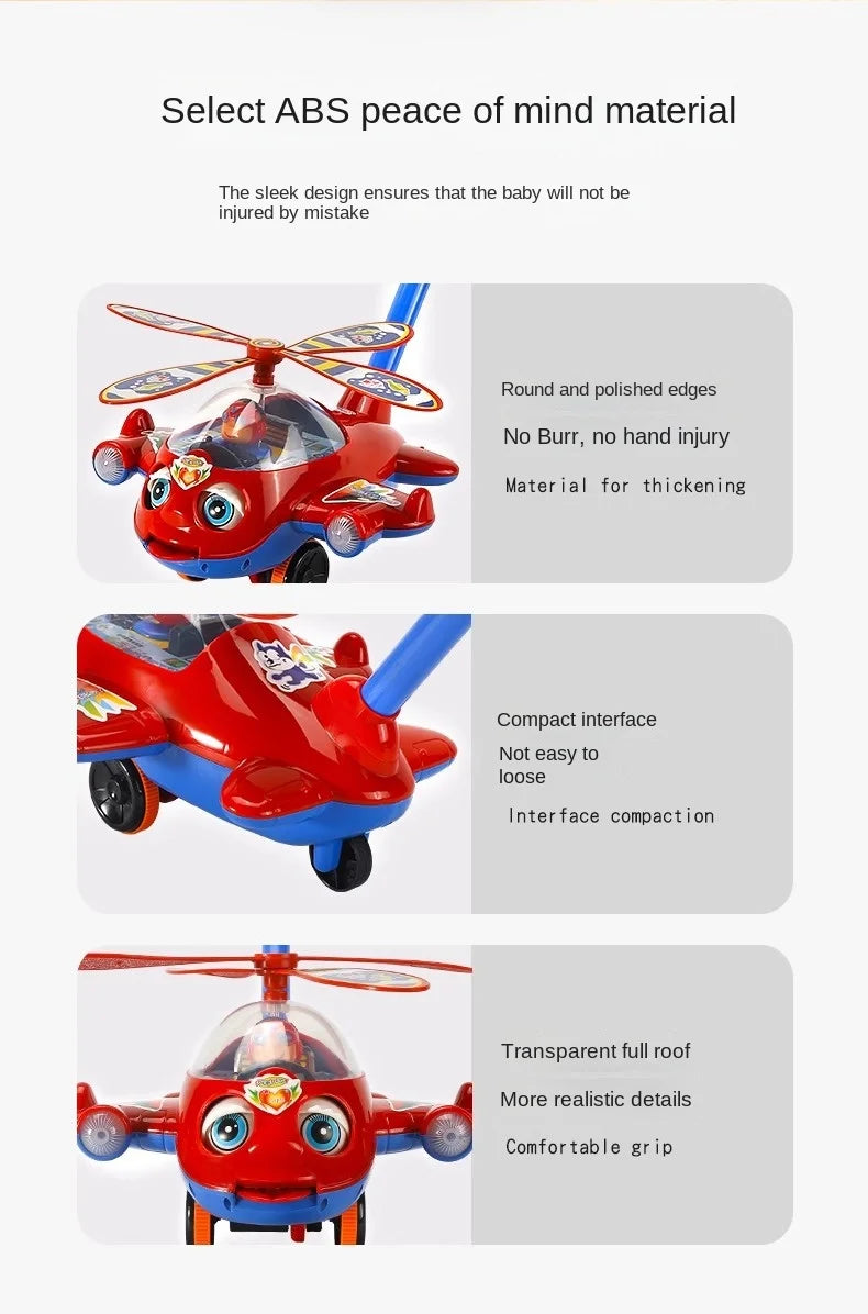Hand Push Airplane Stroller Toy