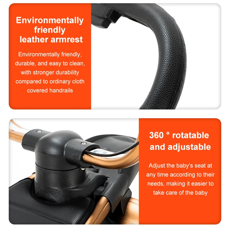 Biomimetic baby stroller 3 in 1 baby car light