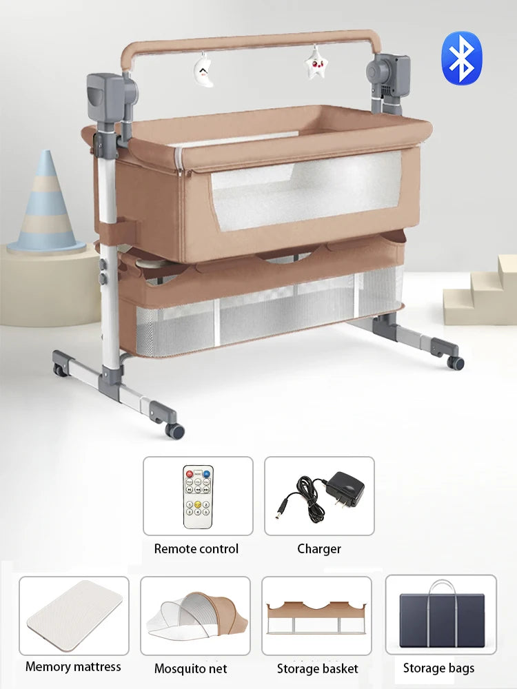 Baby Crib Bed  Electric with Music Movable and Portable