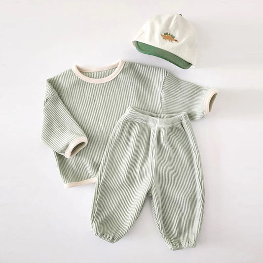 Waffle Pullover+Pants Suit