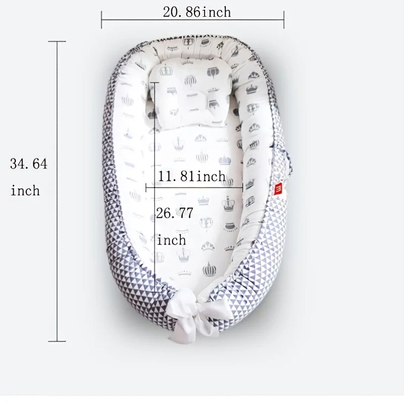 Baby Nest for Sleeping Newborn Baby Lounger Cotton Breathable Adjustable