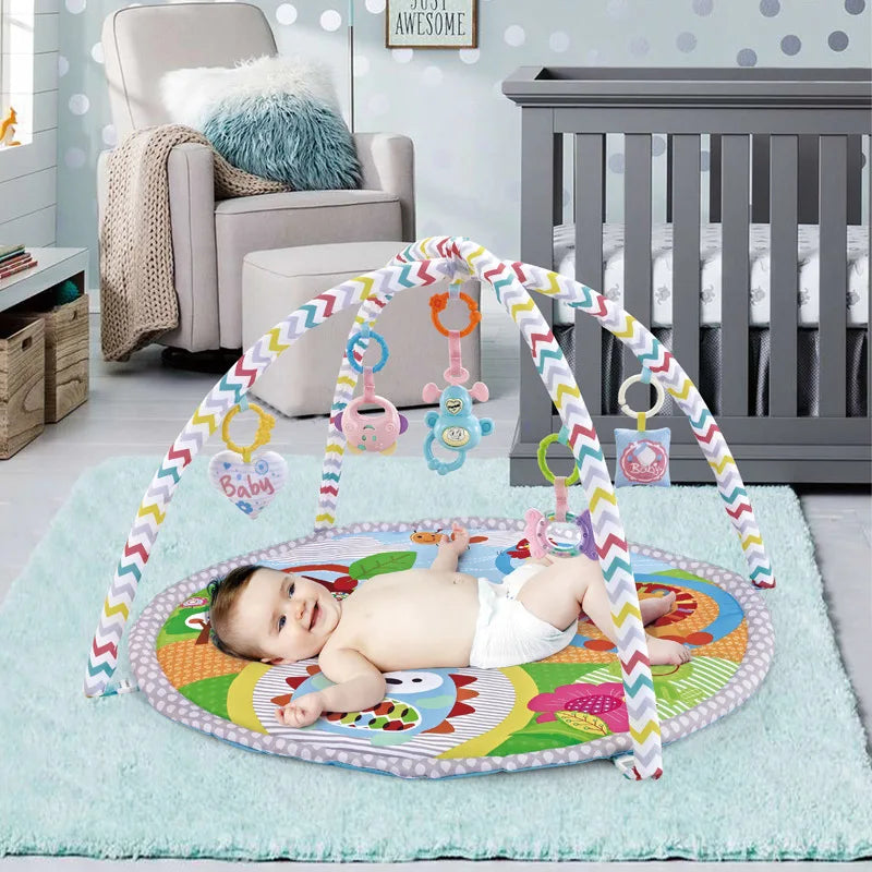 Play Gym Play Mat Tummy Time Fitness Frame Activity Rack with 5 Detachable Toys