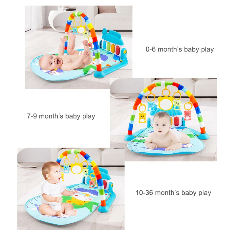Musical Activity Gym Rack Play Mat Kid Rug Puzzle Mat Carpet Piano