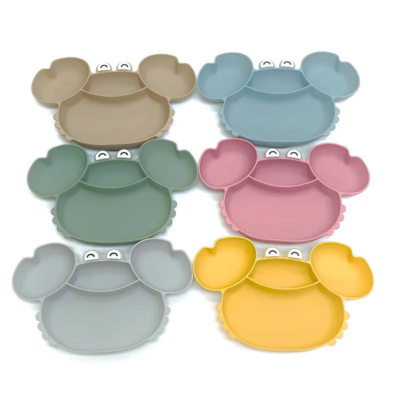 Children's silicone compartmentalized dinner plate