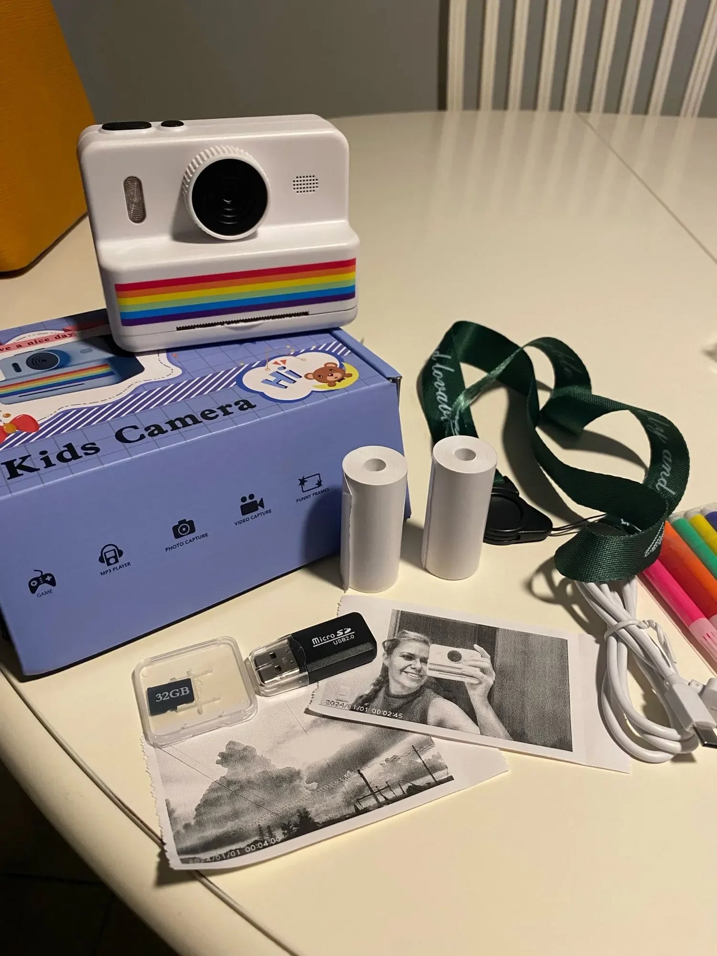 Mini Printer Portable Thermal Instant Print Photo Kids Camera 2.8inch HD