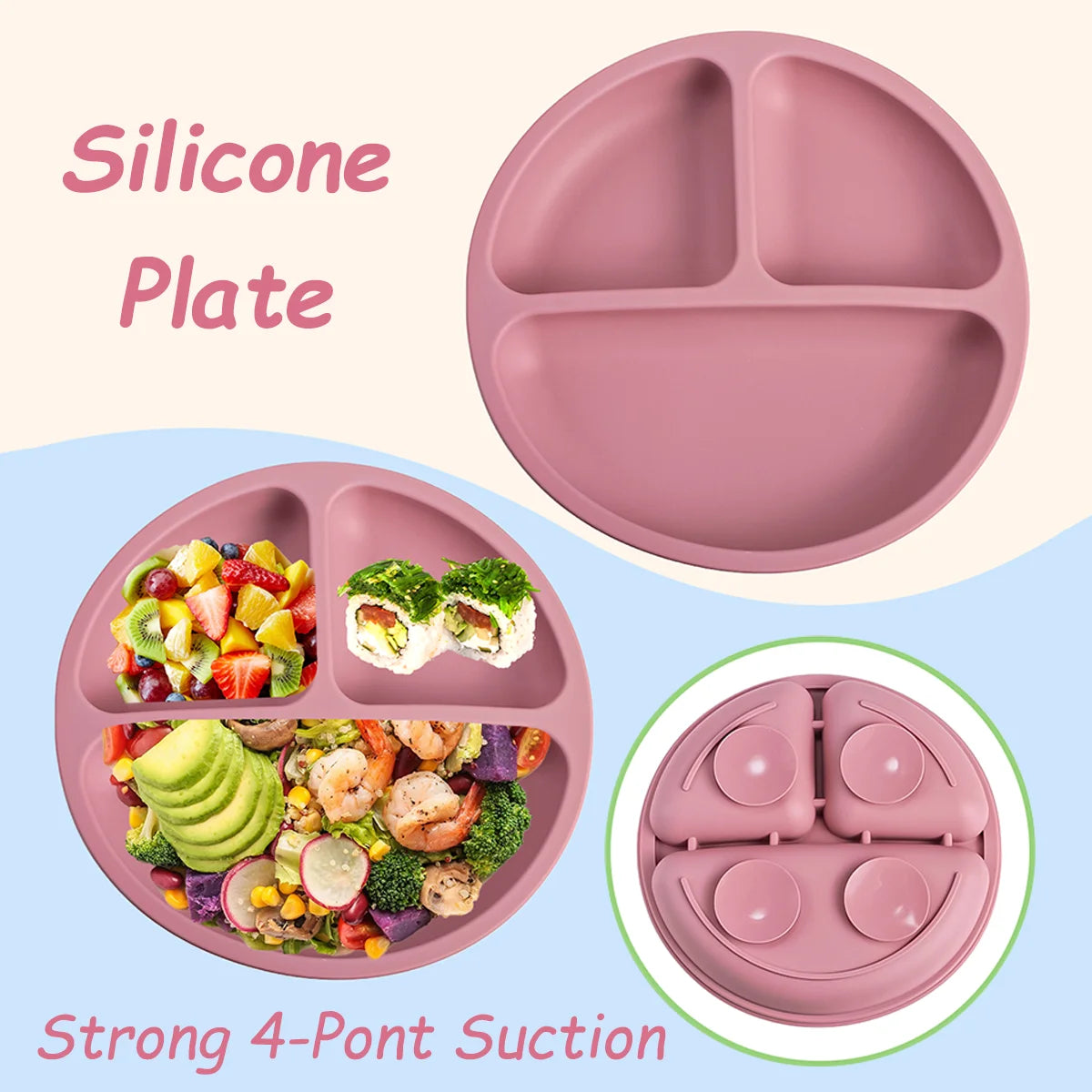 3PCS Silicone Baby Feeding Set