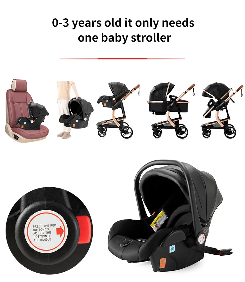 Baby Stroller lightweight  stroller 3 in1 baby car Baby carriage light trolley stroller with  bassinet