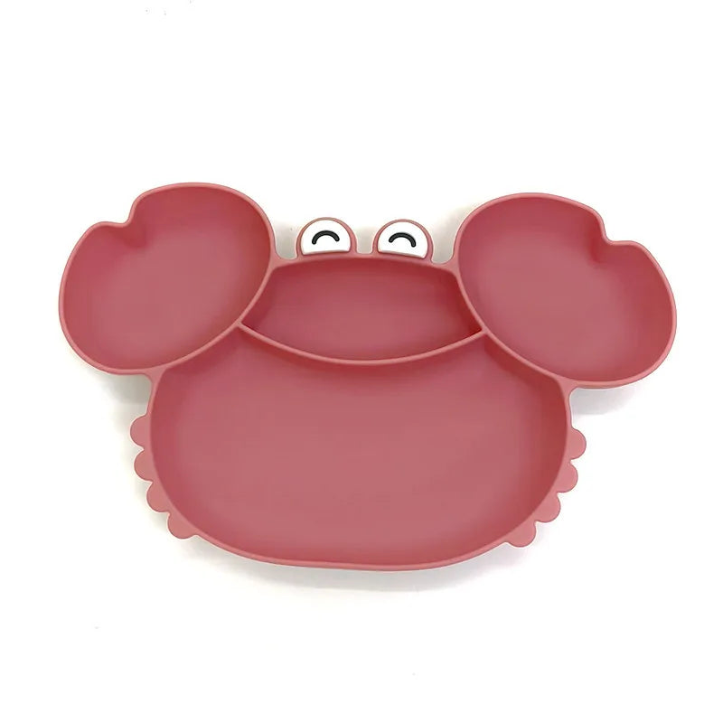Children's silicone compartmentalized dinner plate