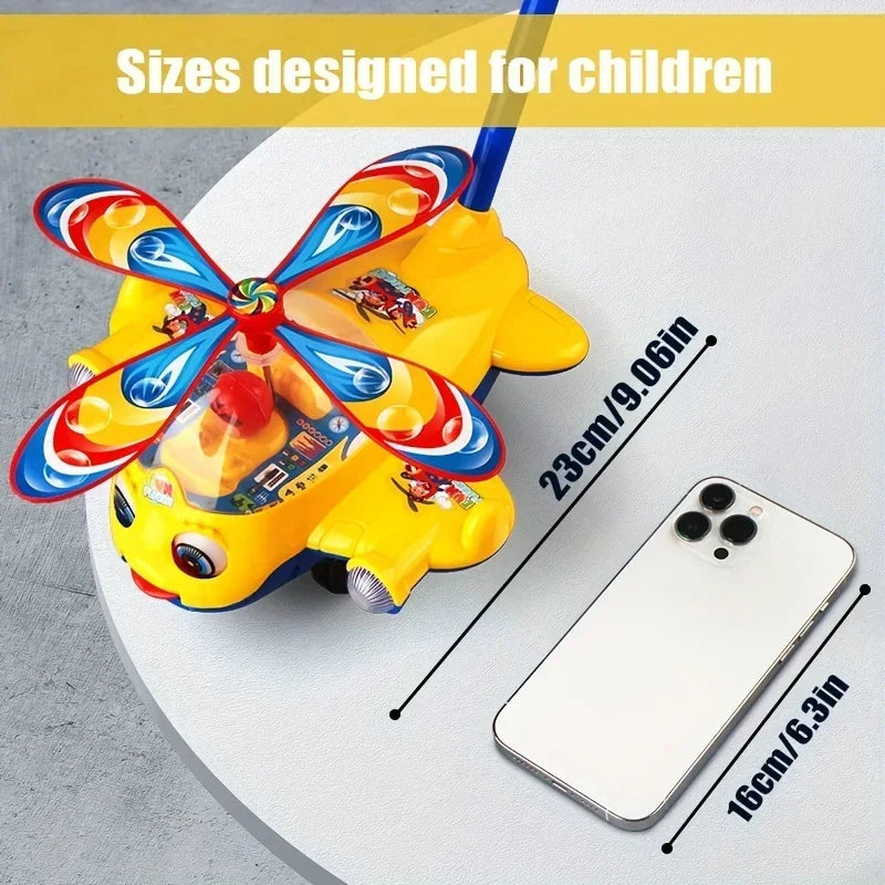 Interactive Baby Walker Toy with Push Handle,Detachable Plane