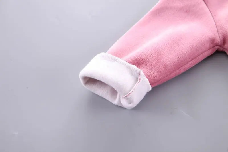 Autumn Winter Baby Boys Clothes Sets Thick Fleece Cartoon Bear Jacket Vest Pants 3Pcs Cotton Sport Suit For Girls Warm Outfits