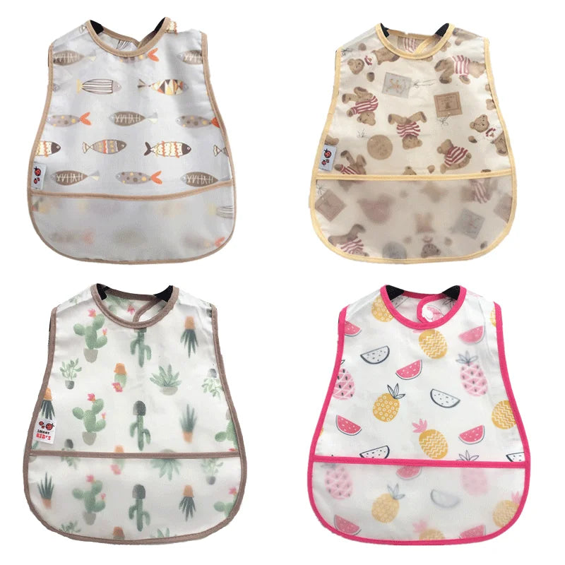 Waterproof Pocket Lunch Feeding Bibs Adjustable