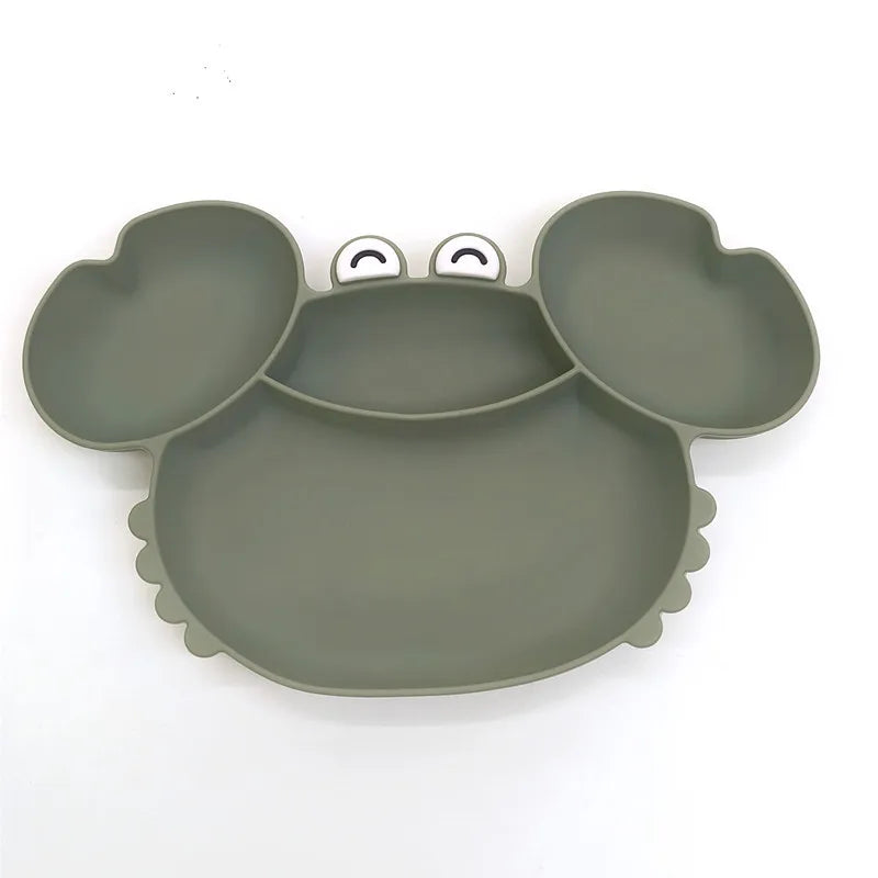 Children's silicone compartmentalized dinner plate