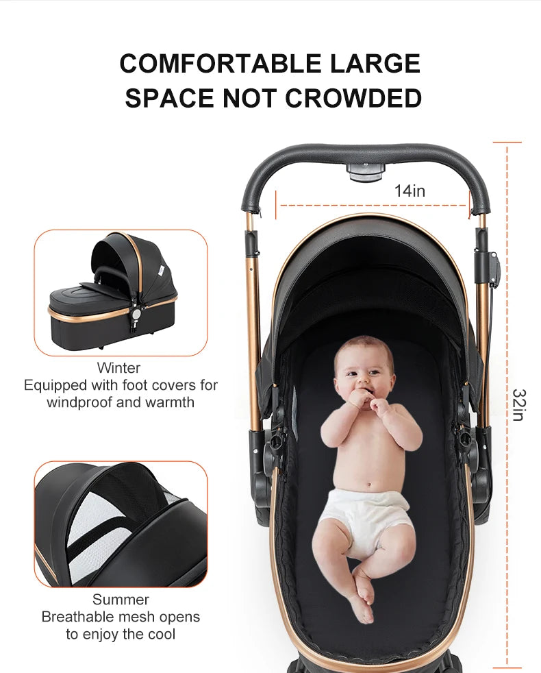 Biomimetic baby stroller 3 in 1 baby car light