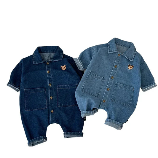 Autumn Baby Clothes Infant Boys Girls Clothes Denim Jumpsuits for Infants and Newborn Polo Outdoor Crawling Outfit Rompers