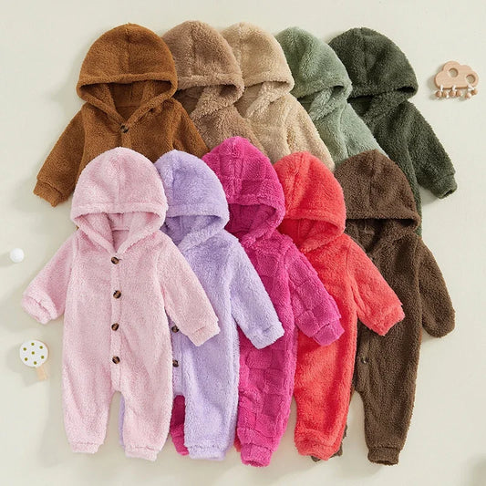 Jumpsuit Long Sleeve Full Length Hooded Winter Romper