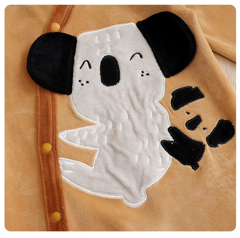 2pcs Newbaby foot jumpsuit Embroidered koala 0-12 months winter comfortable long sleeves，Baby Boy's girls Clothing, As Gift