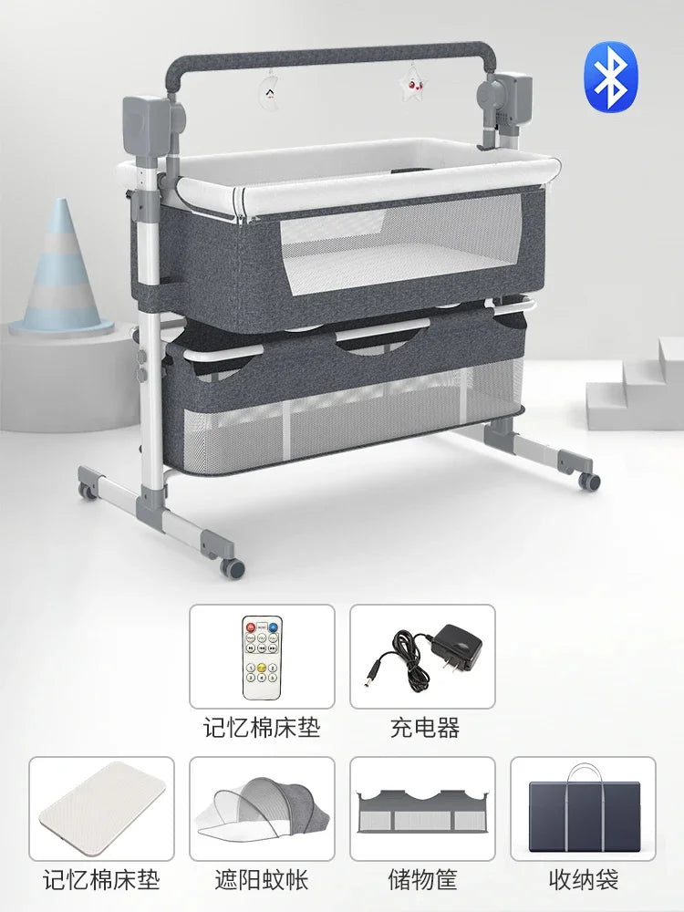 Baby Crib Bed  Electric with Music Movable and Portable