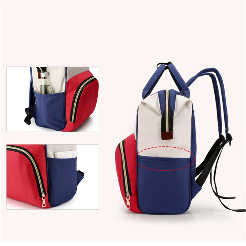 Large Capacity Canvas Mummy Bag Multifunctional Baby Bottle Thermal