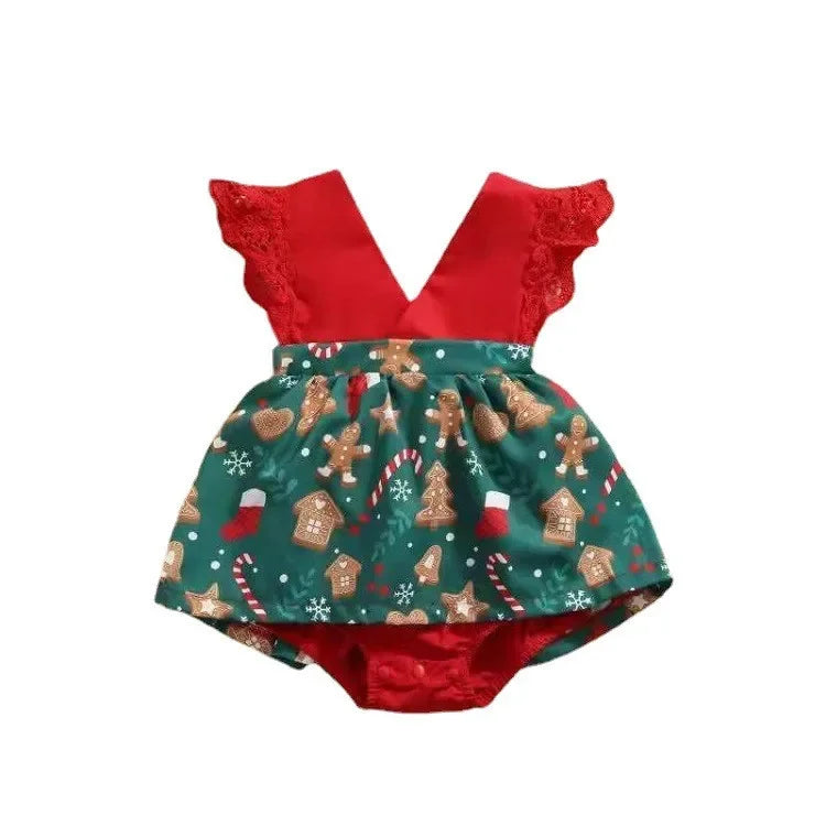 0-18Months Jumpsuit Summer Flying Floral Sleeve Romper Dress with Headband