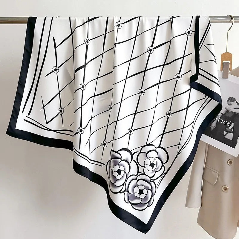 Luxury Vintage Print Square Scarf