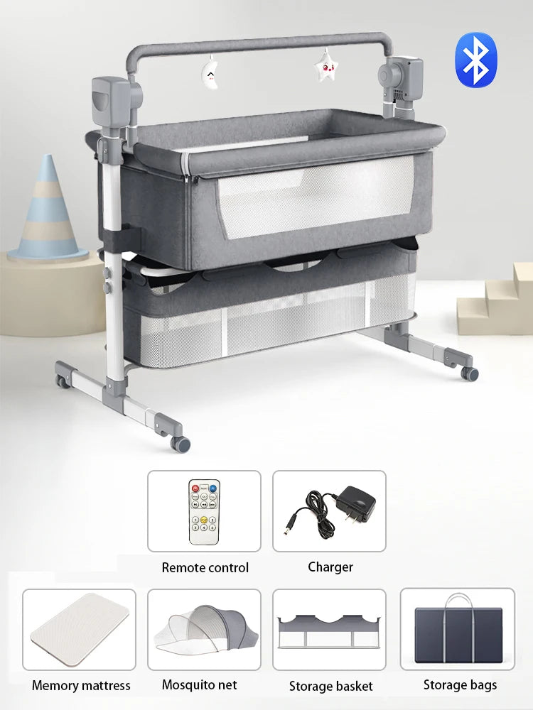 Baby Crib Bed  Electric with Music Movable and Portable